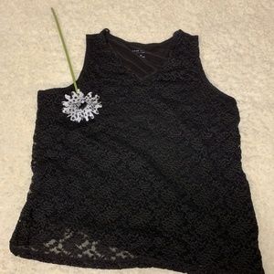 Tank top with lace overlay